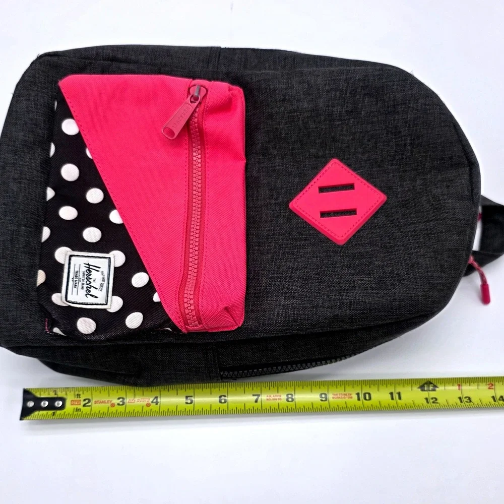 Herschel Supply Co Heritage Kids Backpack Grey Pink Polka Dot Mini Bag
